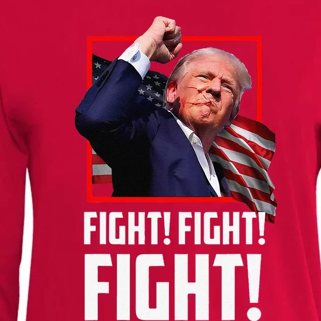 Donald Trump Fight Fighting Fighters Supporters Americans Womens Cotton Relaxed Long Sleeve T-Shirt