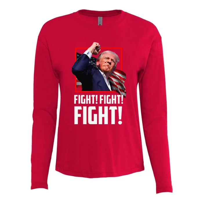 Donald Trump Fight Fighting Fighters Supporters Americans Womens Cotton Relaxed Long Sleeve T-Shirt