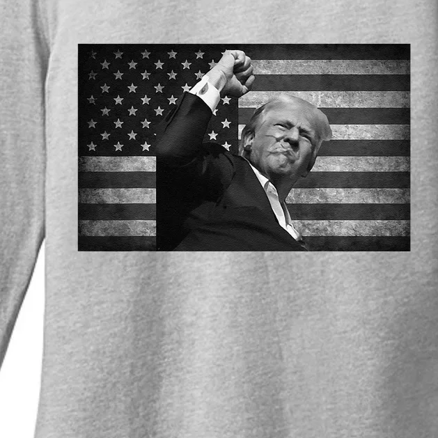 Donald Trump Fight For Freedom Womens CVC Long Sleeve Shirt