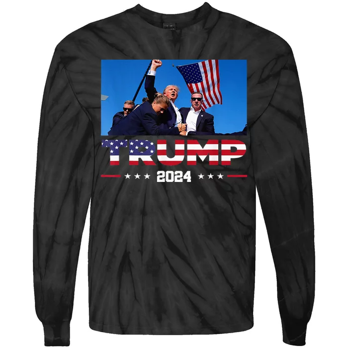 Donald Trump Fist Pump Tie-Dye Long Sleeve Shirt