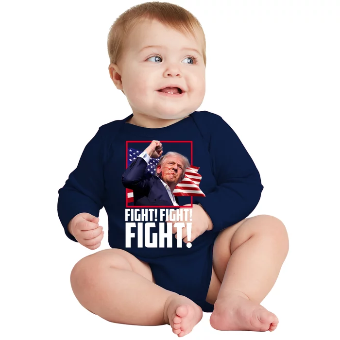 Donald Trump Fight Usa Pennsylvania Election Baby Long Sleeve Bodysuit