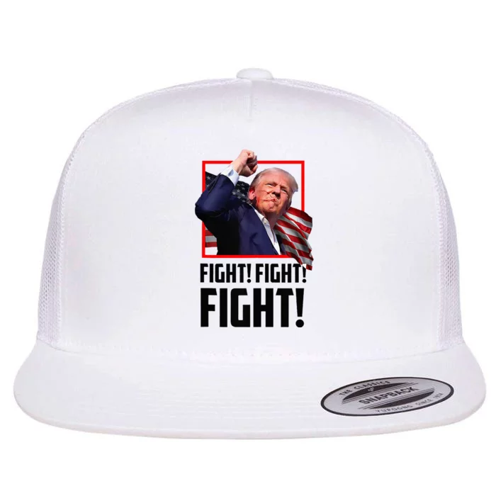 Donald Trump Fight Fighting Fighters Supporters Americans Flat Bill Trucker Hat