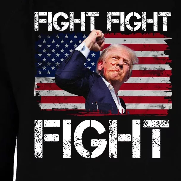 Donald Trump Fight Fight Fight Womens Funnel Neck Pullover Hood