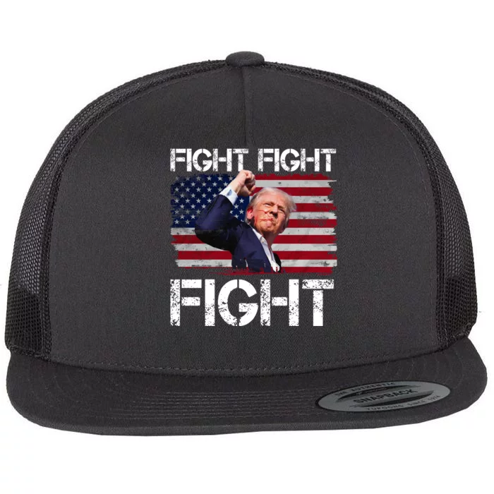 Donald Trump Fight Fight Fight Flat Bill Trucker Hat