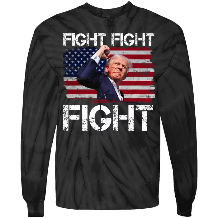 Donald Trump Fight Fight Fight Tie-Dye Long Sleeve Shirt