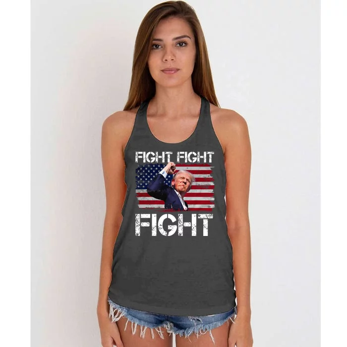 Donald Trump Fight Fight Fight Women's Knotted Racerback Tank