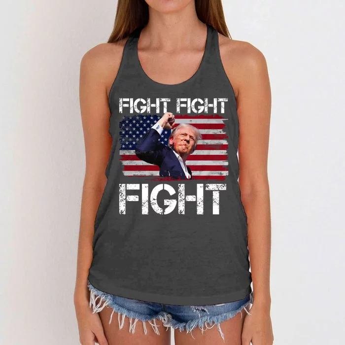 Donald Trump Fight Fight Fight Women's Knotted Racerback Tank