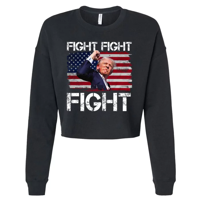 Donald Trump Fight Fight Fight Cropped Pullover Crew