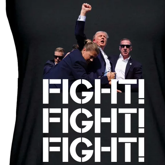 Donald Trump Fight Fight Fight Save America Ladies Essential Flowy Tank