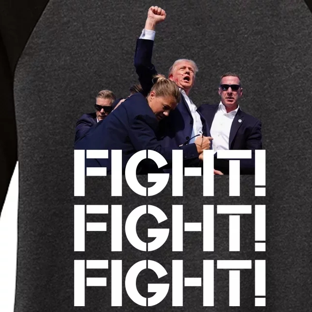 Donald Trump Fight Fight Fight Save America Women's Tri-Blend 3/4-Sleeve Raglan Shirt