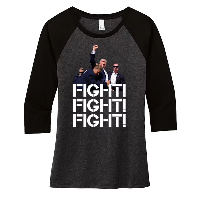 Donald Trump Fight Fight Fight Save America Women's Tri-Blend 3/4-Sleeve Raglan Shirt