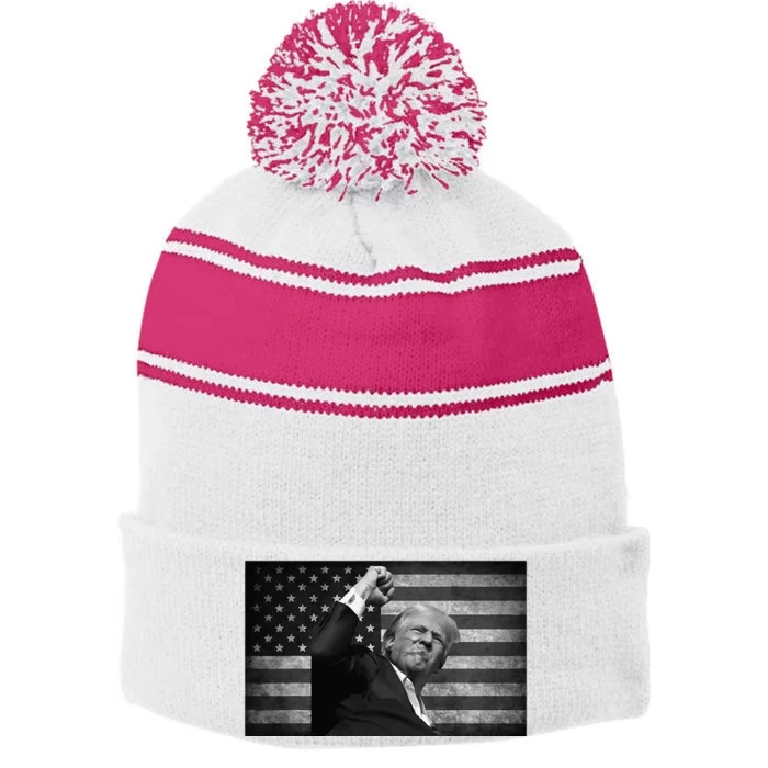 Donald Trump Fight For Freedom Stripe Pom Pom Beanie