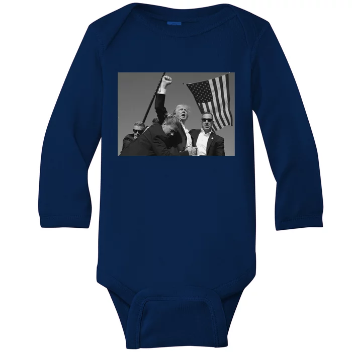 Donald Trump Fist Pump Meaningful Gift Baby Long Sleeve Bodysuit