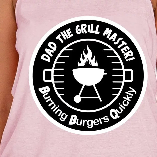 Dad The Grill Master Fathers Day Bbq Barbecue Burgers Dads Gift Women's Knotted Racerback Tank