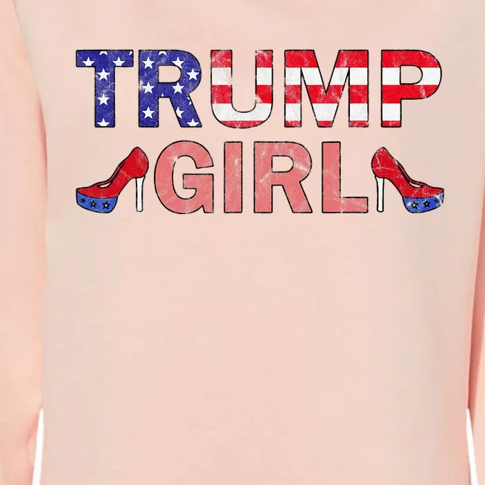 Donald Trump Girl 2020 Republican Patriot High Heel Womens California Wash Sweatshirt