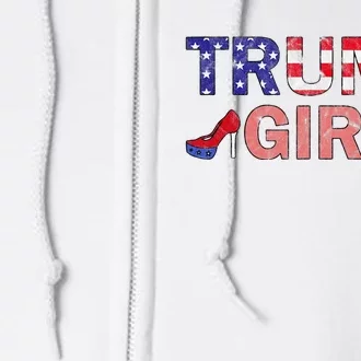 Donald Trump Girl 2020 Republican Patriot High Heel Full Zip Hoodie