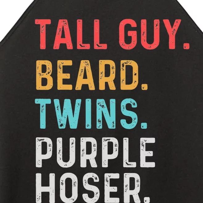 dude tall guy beard twins purple hoser Perfect for Women’s Perfect Tri Rocker Tank