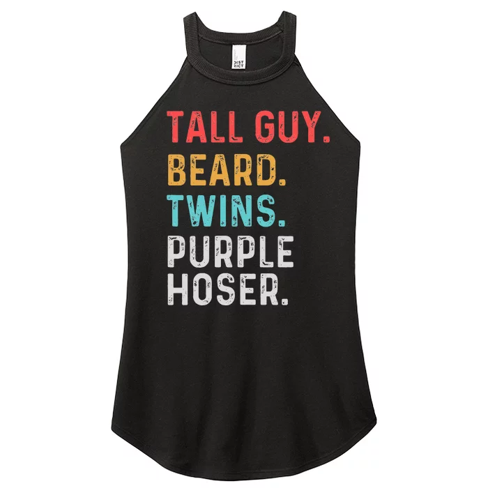 dude tall guy beard twins purple hoser Perfect for Women’s Perfect Tri Rocker Tank