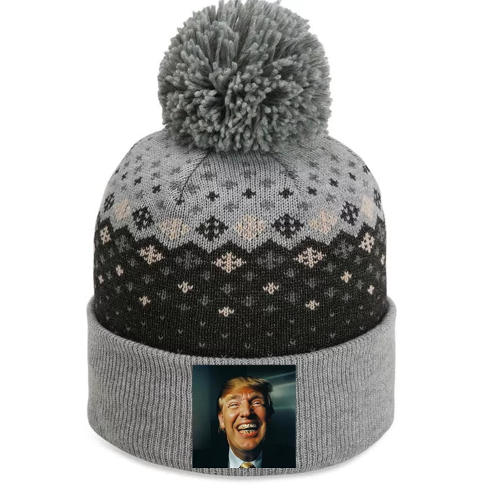 Donald Trump Grillz Teeth The Baniff Cuffed Pom Beanie