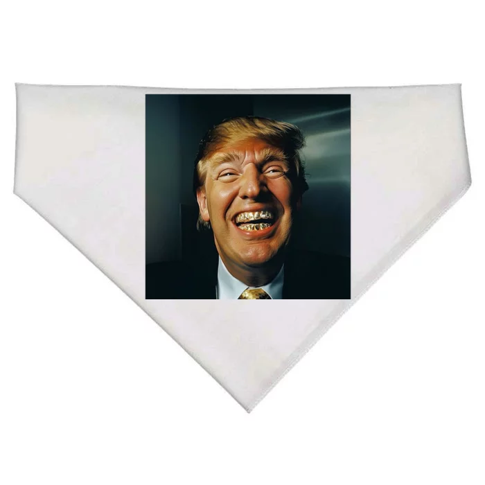 Donald Trump Grillz Teeth USA-Made Doggie Bandana