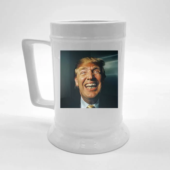 Donald Trump Grillz Teeth Front & Back Beer Stein