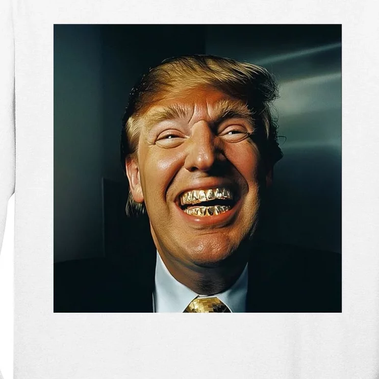 Donald Trump Grillz Teeth Tall Long Sleeve T-Shirt