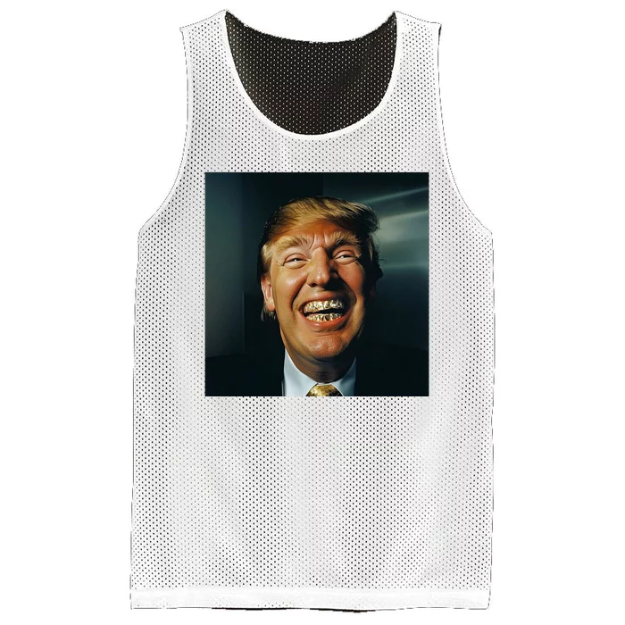 Donald Trump Grillz Teeth Mesh Reversible Basketball Jersey Tank