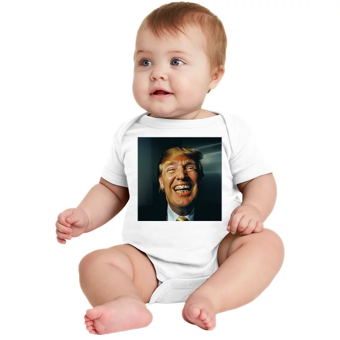 Donald Trump Grillz Teeth Baby Bodysuit