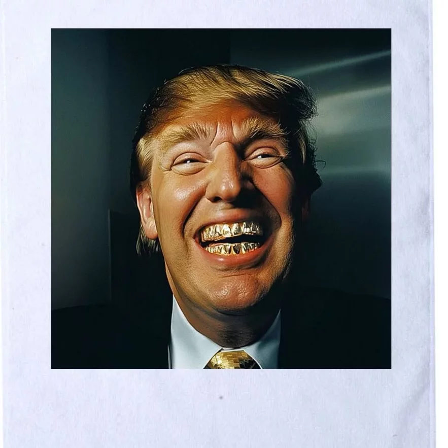 Donald Trump Grillz Teeth Platinum Collection Golf Towel