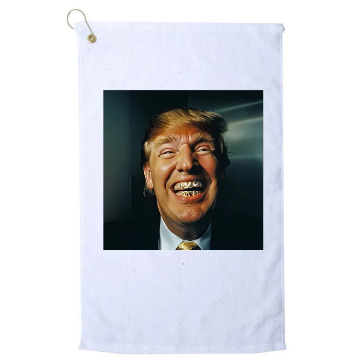 Donald Trump Grillz Teeth Platinum Collection Golf Towel