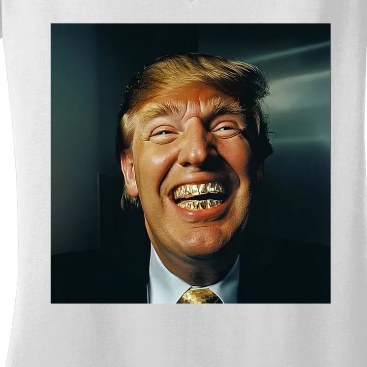 Donald Trump Grillz Teeth Women's V-Neck T-Shirt