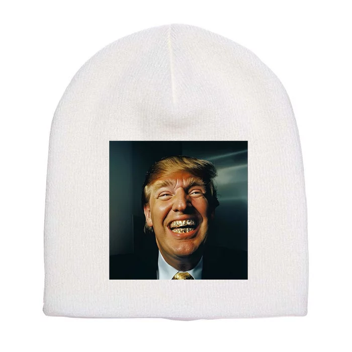 Donald Trump Grillz Teeth Short Acrylic Beanie