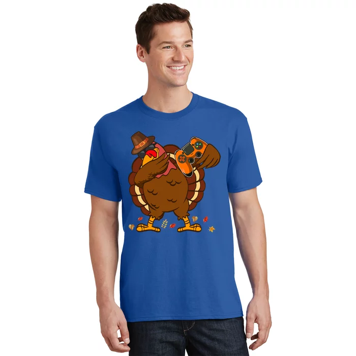 Dabbing Turkey Gaming Thanksgiving Turkey Playing Video Game Cool Gift T-Shirt