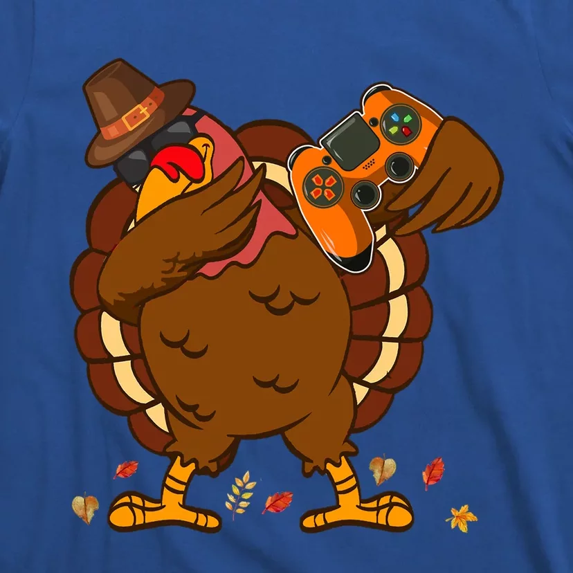 Dabbing Turkey Gaming Thanksgiving Turkey Playing Video Game Cool Gift T-Shirt