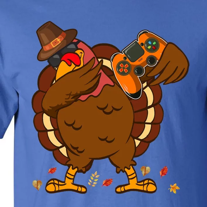 Dabbing Turkey Gaming Thanksgiving Turkey Playing Video Game Cool Gift Tall T-Shirt