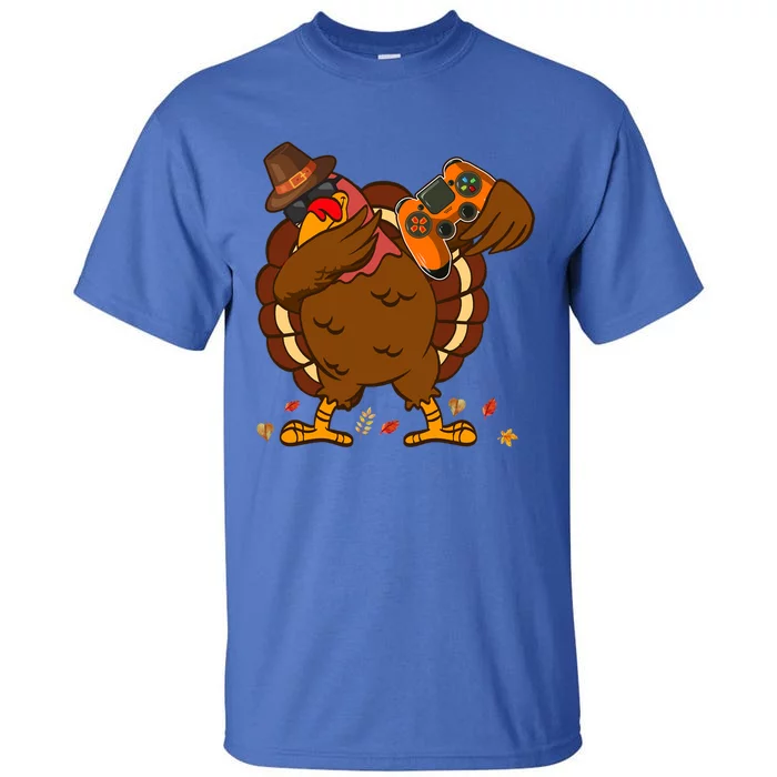 Dabbing Turkey Gaming Thanksgiving Turkey Playing Video Game Cool Gift Tall T-Shirt