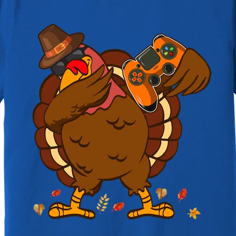 Dabbing Turkey Gaming Thanksgiving Turkey Playing Video Game Cool Gift Premium T-Shirt