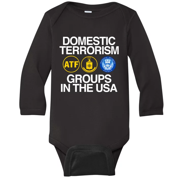 Domestic Terrorism Groups In The Usa Baby Long Sleeve Bodysuit