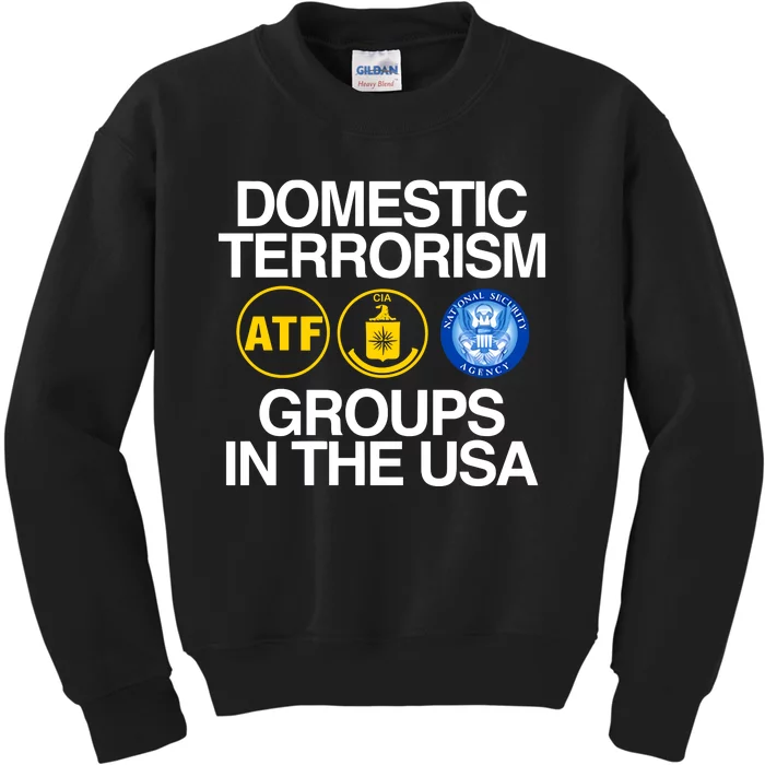 Domestic Terrorism Groups In The Usa Kids Sweatshirt