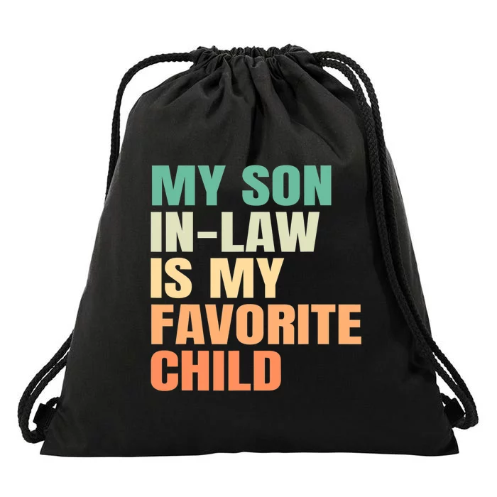 retro My Son In Law Is My Favorite Child Drawstring Bag