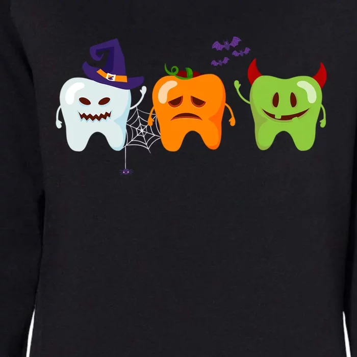 Dentist Teeth Ghost Pumpkin Witch Cute Dental Halloween Gift Womens California Wash Sweatshirt