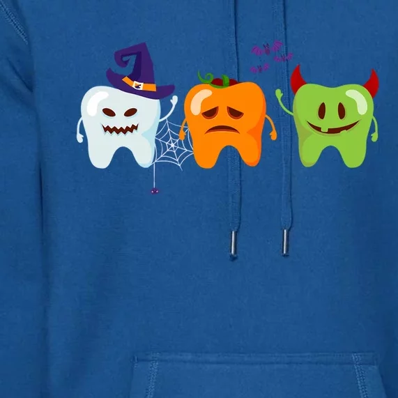 Dentist Teeth Ghost Pumpkin Witch Cute Dental Halloween Gift Premium Hoodie