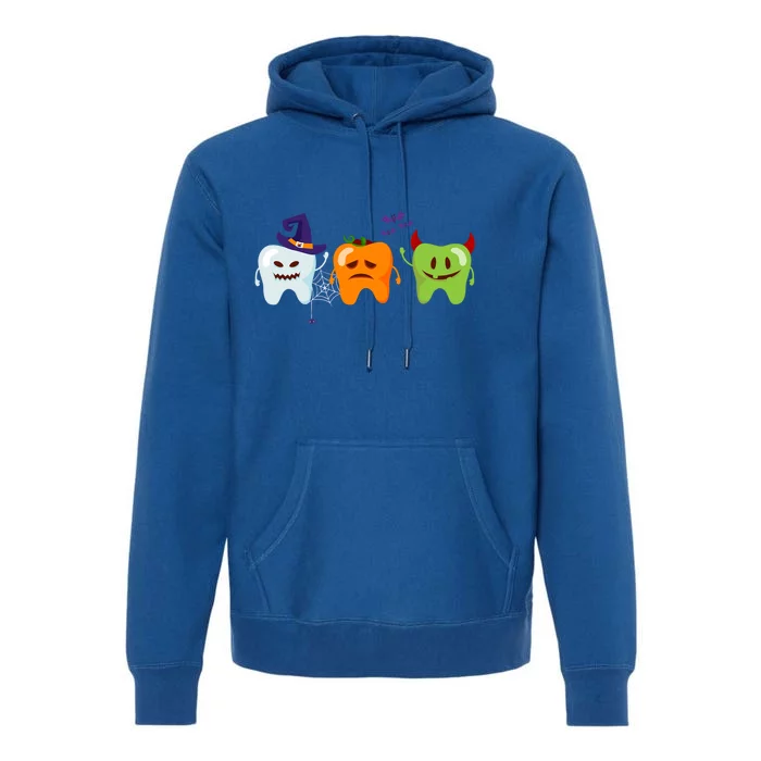 Dentist Teeth Ghost Pumpkin Witch Cute Dental Halloween Gift Premium Hoodie