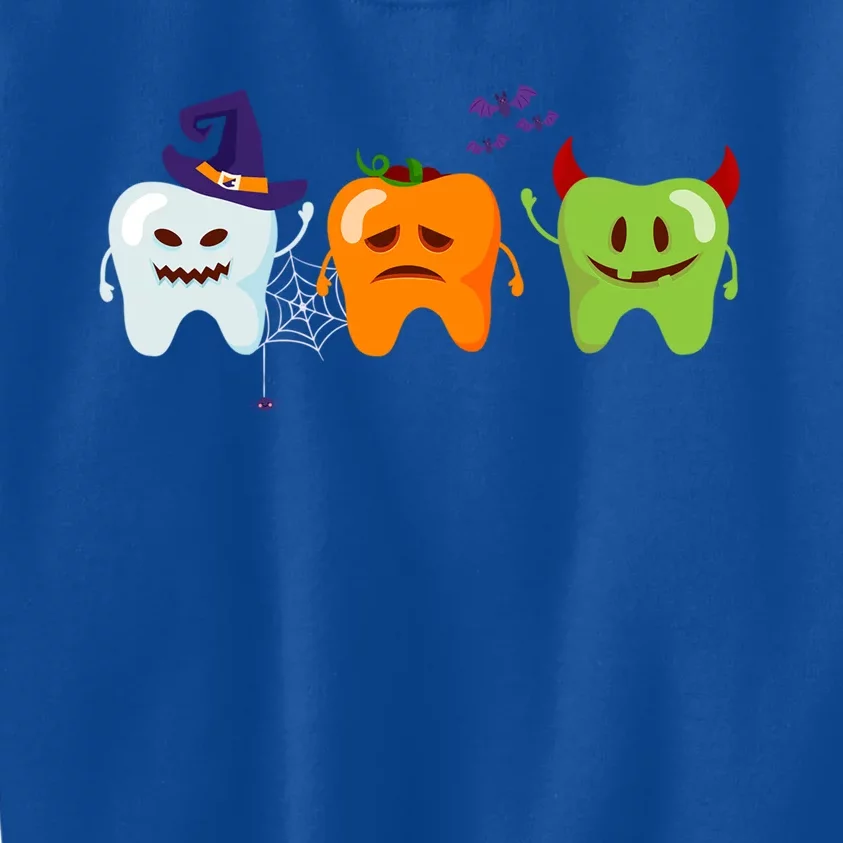 Dentist Teeth Ghost Pumpkin Witch Cute Dental Halloween Gift Kids Sweatshirt