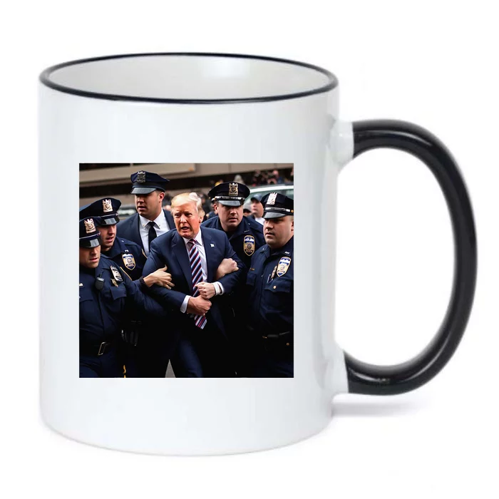 Donald Trump Getting Arrested Meme Black Color Changing Mug