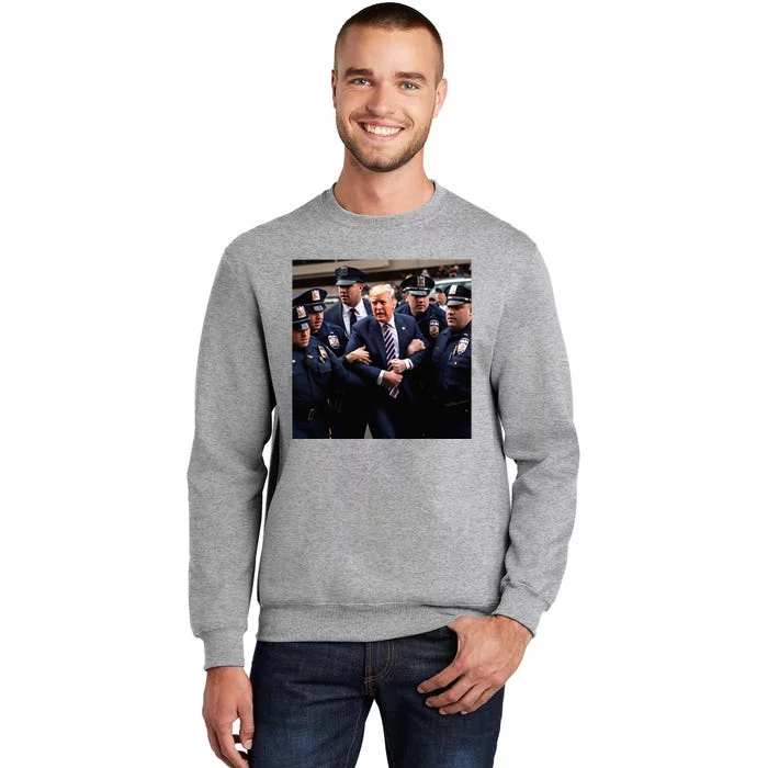 Donald Trump Getting Arrested Meme Tall Sweatshirt