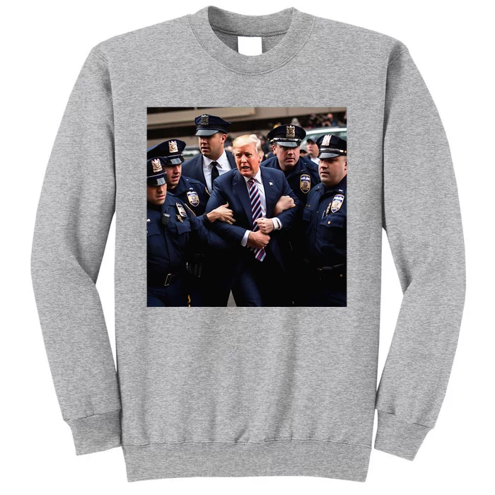 Donald Trump Getting Arrested Meme Tall Sweatshirt