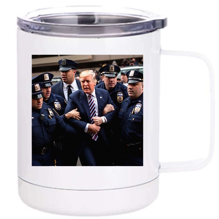 Donald Trump Getting Arrested Meme Front & Back 12oz Stainless Steel Tumbler Cup