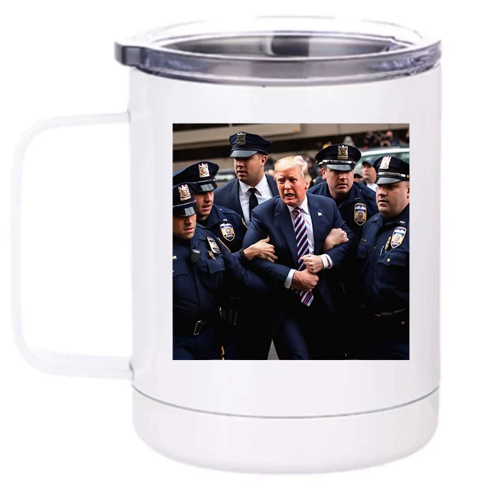 Donald Trump Getting Arrested Meme Front & Back 12oz Stainless Steel Tumbler Cup