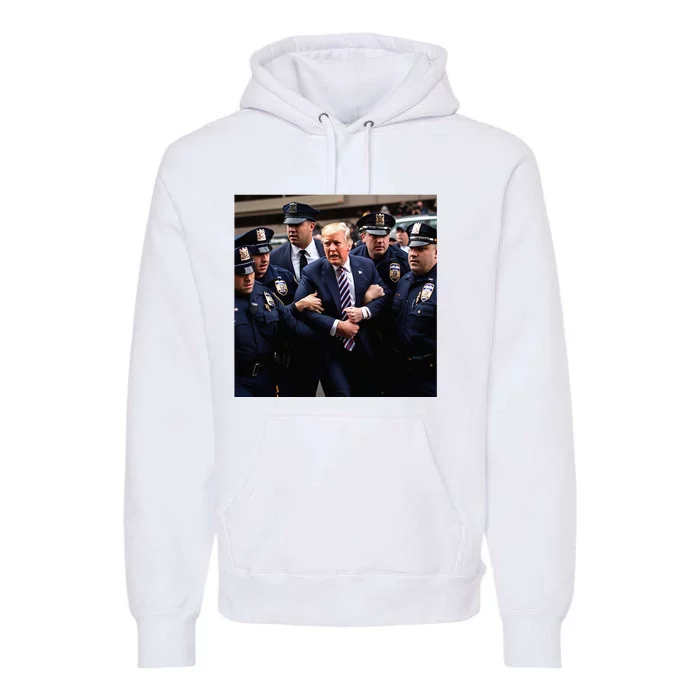 Donald Trump Getting Arrested Meme Premium Hoodie